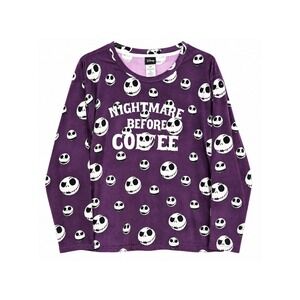 Disney Nightmare Before Christmas Womens M‎ Purple Jack Skellington Pajama Top